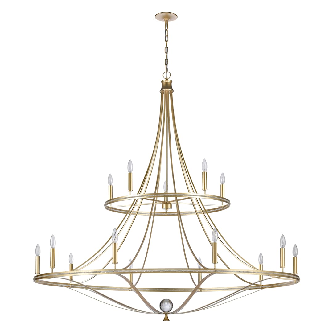 Noura 15 Light 60" Wide Crystal Candle Style Chandelier