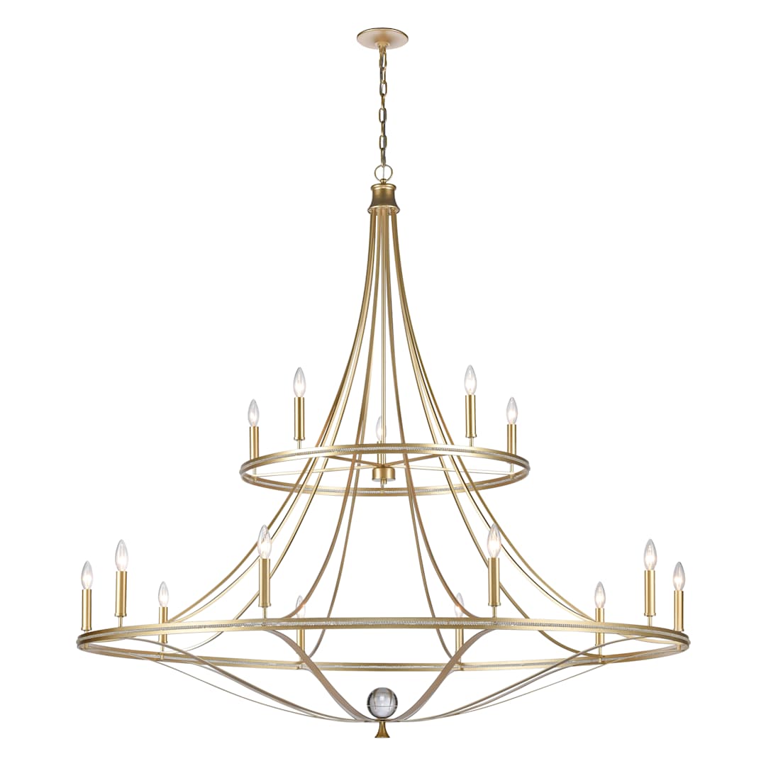 Noura 15 Light 60" Wide Crystal Candle Style Chandelier
