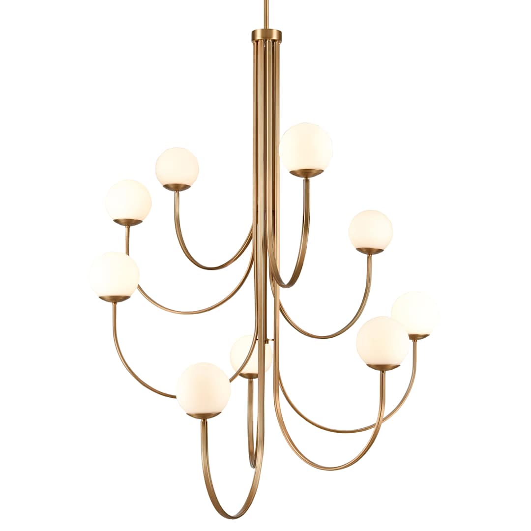 Caroline 9 Light 44" Wide Chandelier with Etched Opal Glass Shades