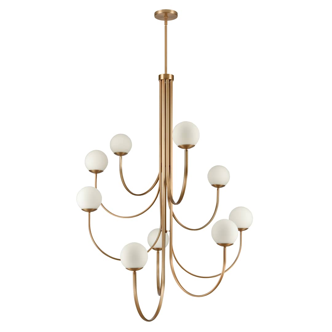 Caroline 9 Light 44" Wide Chandelier with Etched Opal Glass Shades