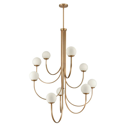 Caroline 9 Light 44" Wide Chandelier with Etched Opal Glass Shades