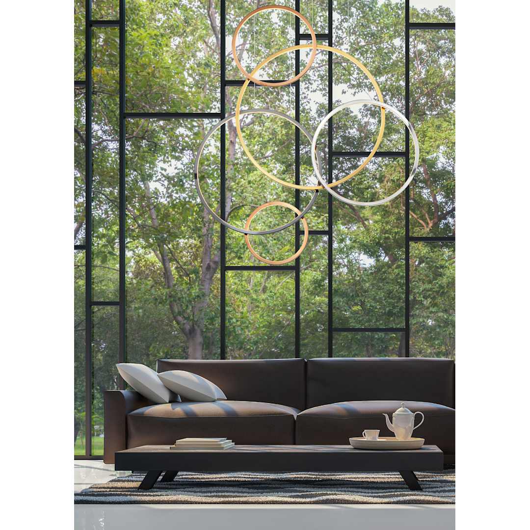 Union 5 Light 40" Wide LED Abstract Chandelier