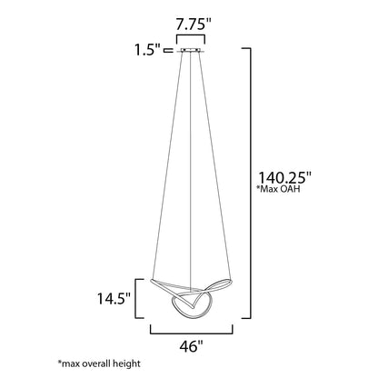 Perpetual 46" Wide LED Abstract Chandelier