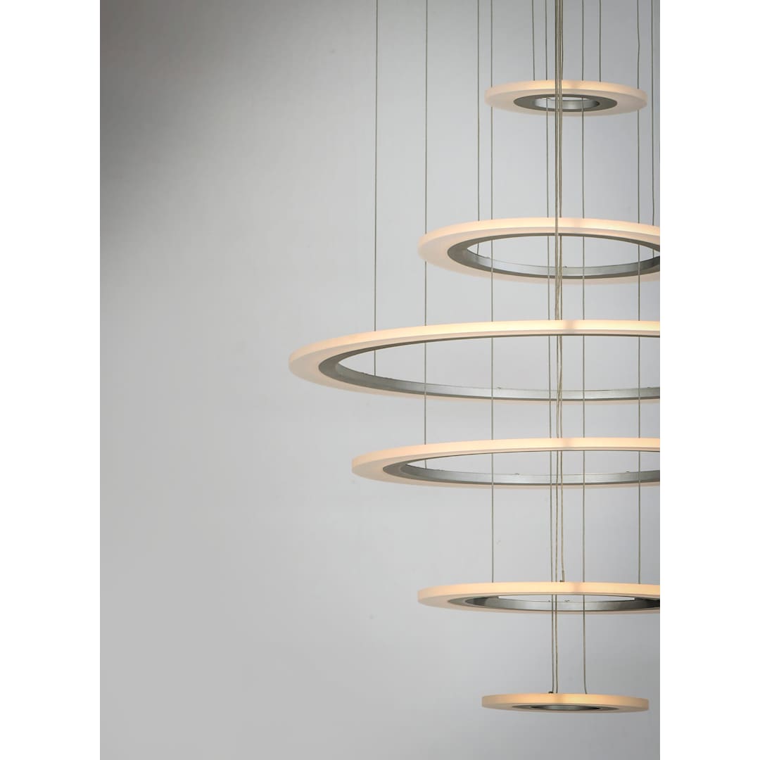 Saturn II 30" Tall 6 Ring LED Chandelier