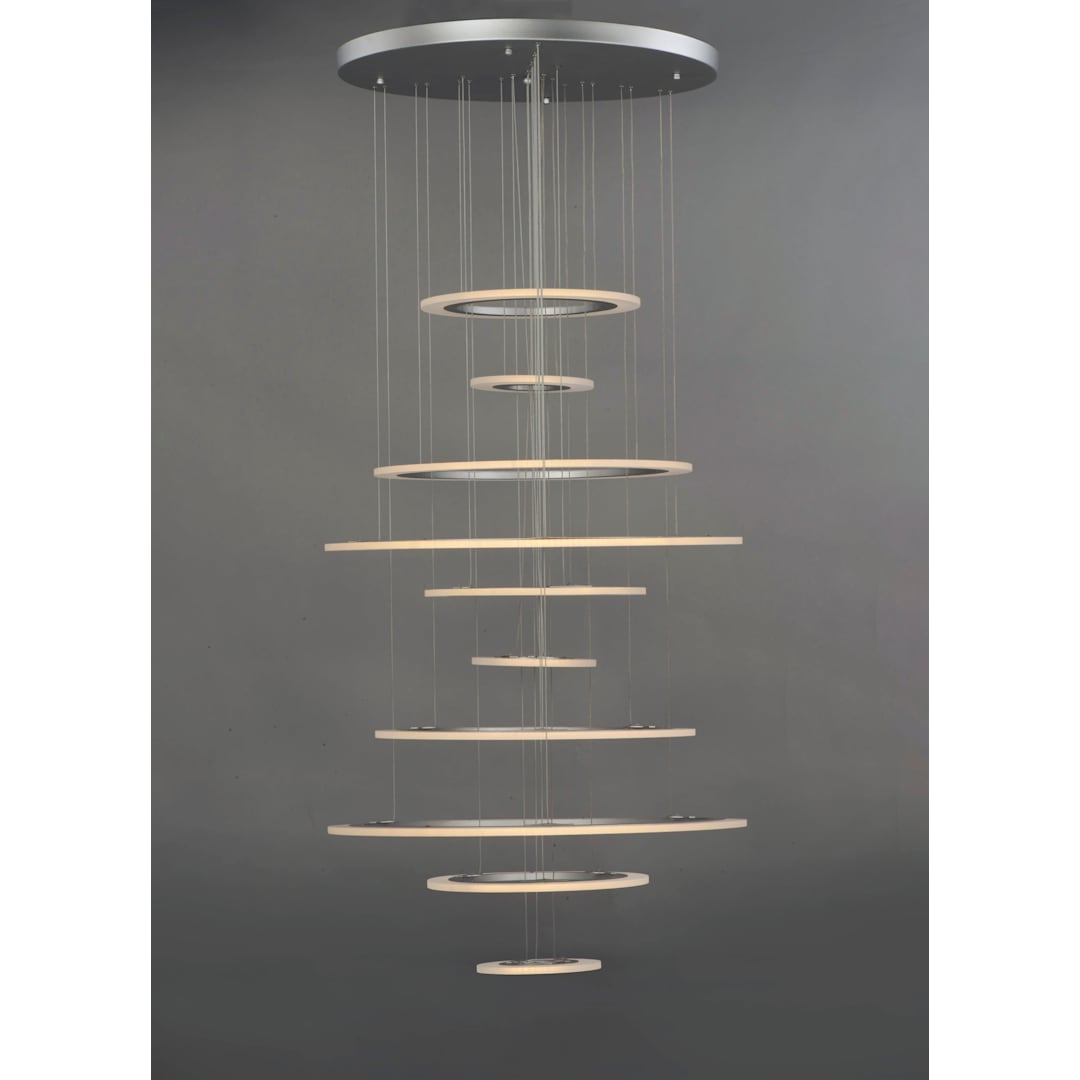 Saturn II 50" Tall 10 Ring LED Chandelier