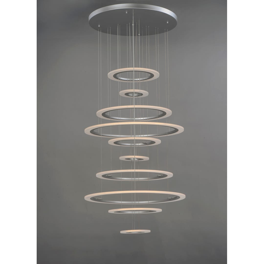 Saturn II 50" Tall 10 Ring LED Chandelier