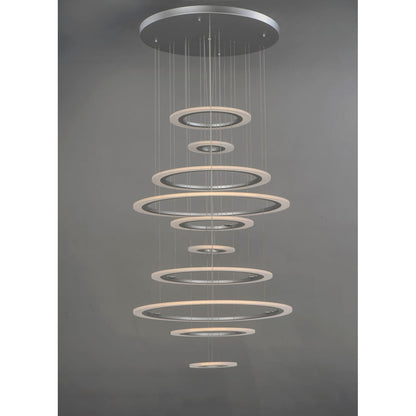 Saturn II 50" Tall 10 Ring LED Chandelier