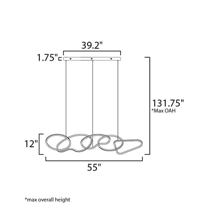 Unity 55" Wide LED Abstract Chandelier