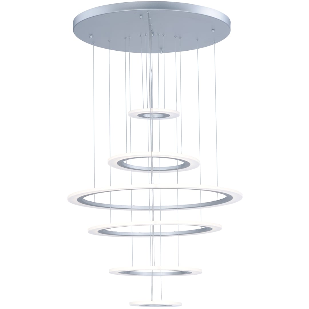 Saturn II 30" Tall 6 Ring LED Chandelier