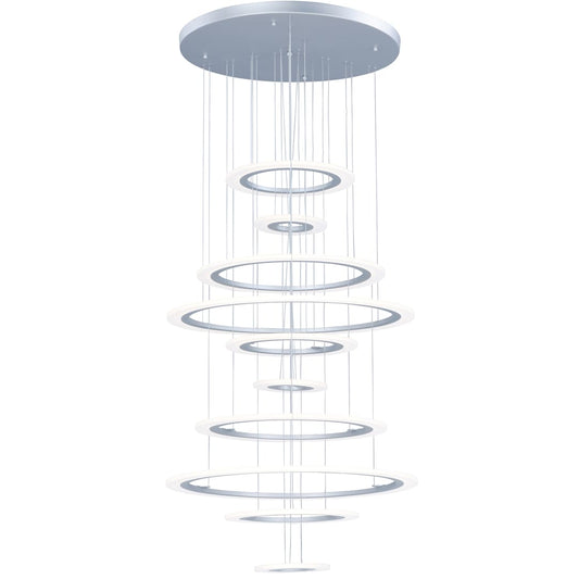 Saturn II 50" Tall 10 Ring LED Chandelier