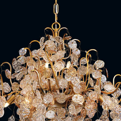 Campobasso 8 Light 26" Wide Chandelier with Gold Metal Wire Frame and Glass Wafers