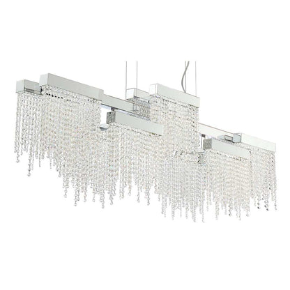 Rossi 10 Light 51" Wide LED Crystal Linear Chandelier