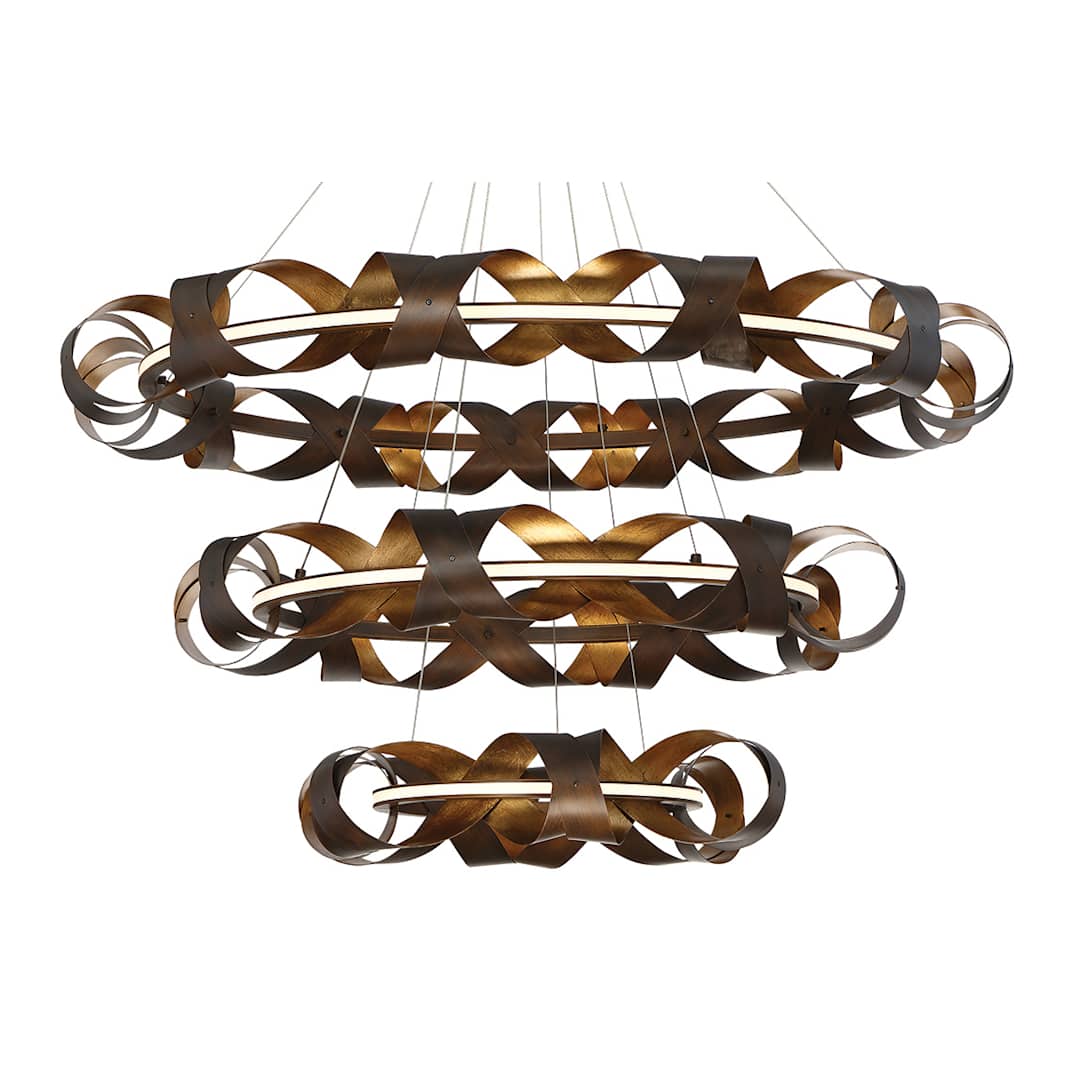 Banderia 44" Wide LED 3 Tier Ring Chandelier