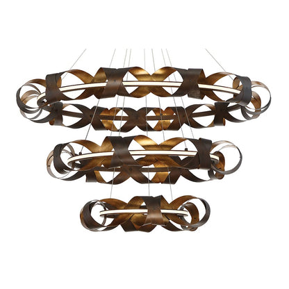 Banderia 44" Wide LED 3 Tier Ring Chandelier