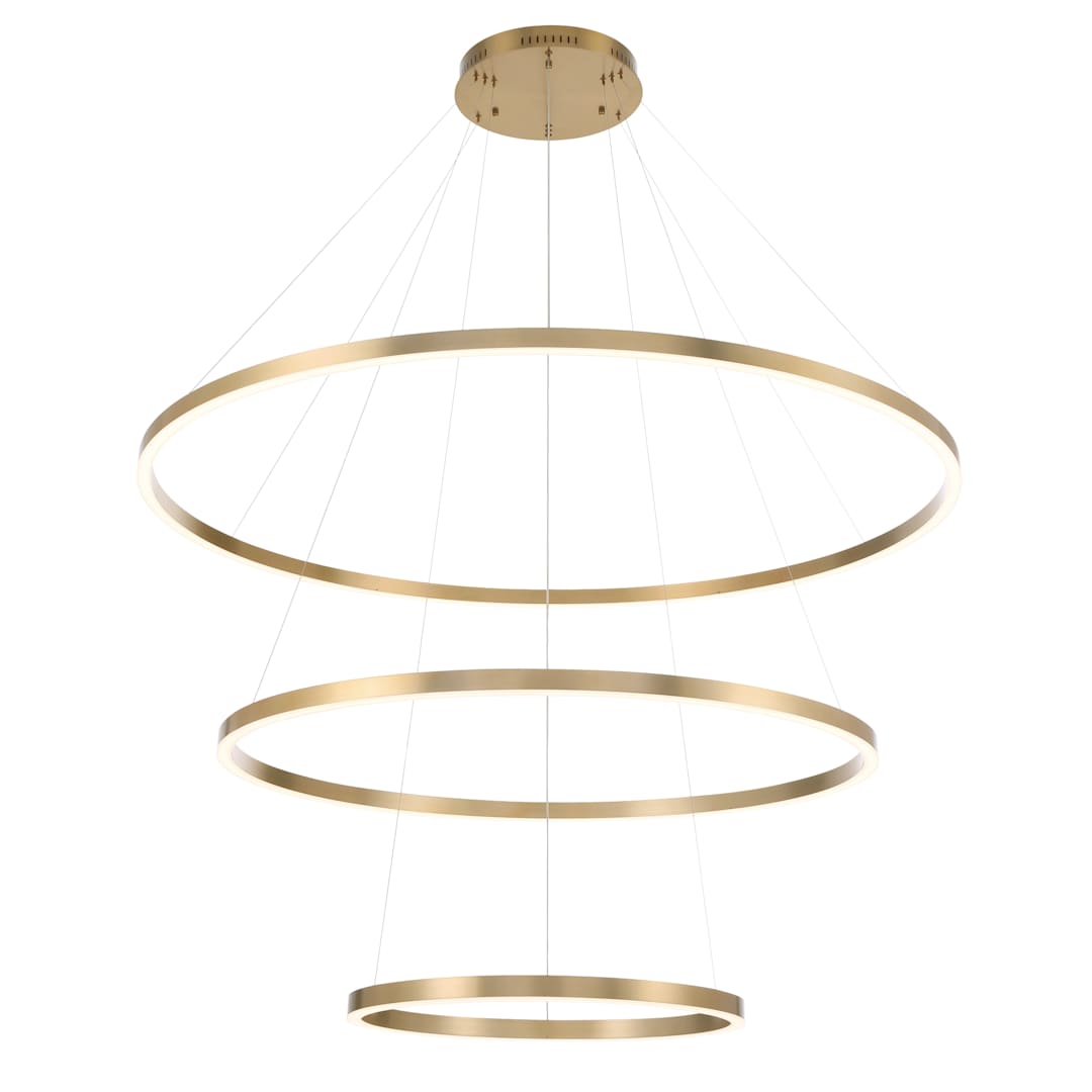 Spunto Three-Tier 61" Wide 3000K LED Ring Chandelier