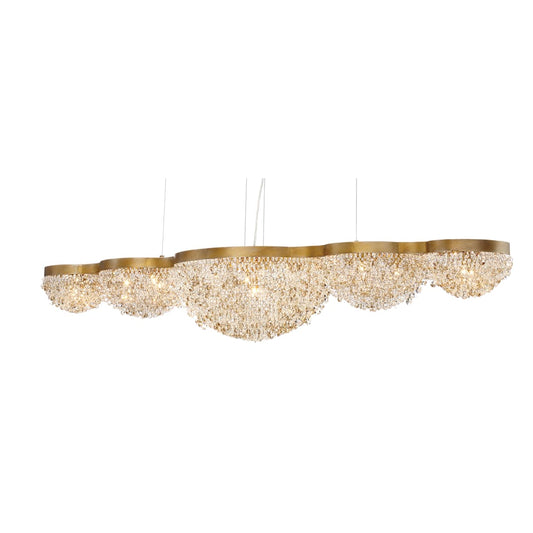 Mondo 15 Light 59" Wide Crystal Linear Chandelier
