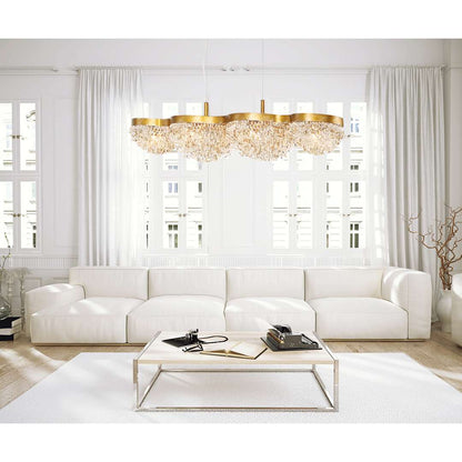 Mondo 15 Light 59" Wide Crystal Linear Chandelier