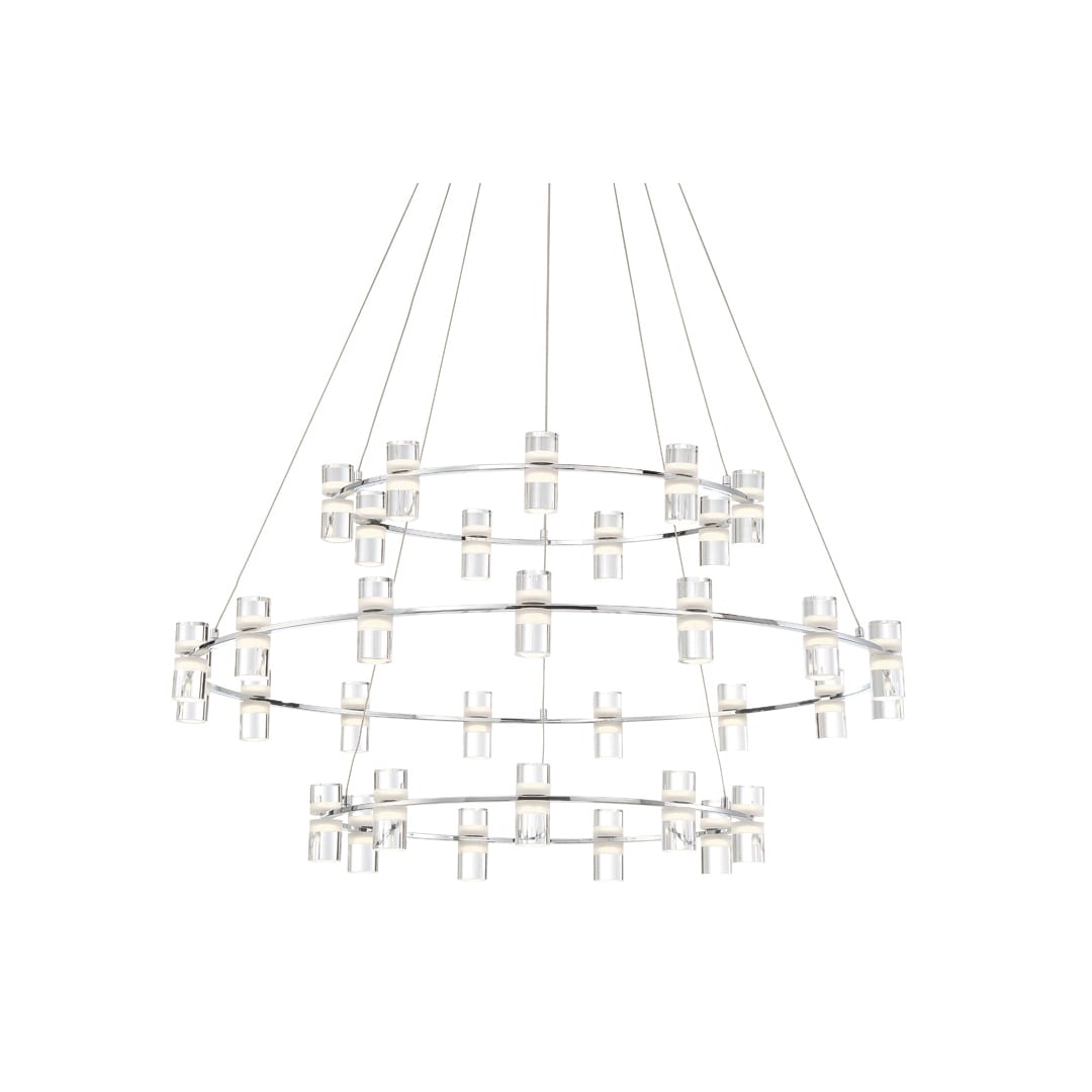 Netto 41" Wide LED 3 Tier Ring Chandelier