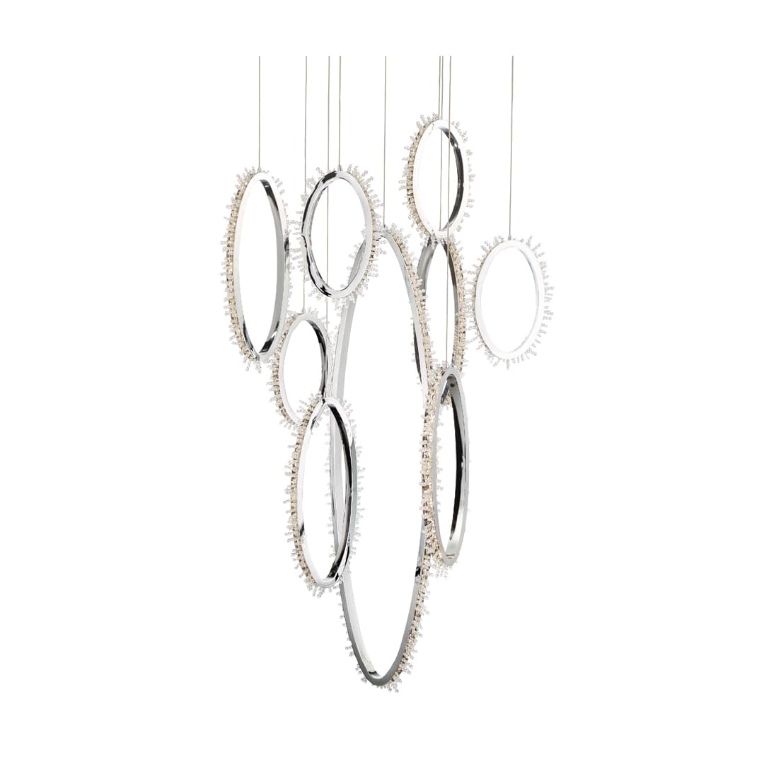 Scoppia 9 Light 38" Wide LED Crystal Multi Light Pendant