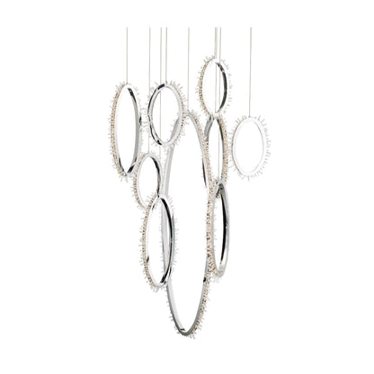 Scoppia 9 Light 38" Wide LED Crystal Multi Light Pendant