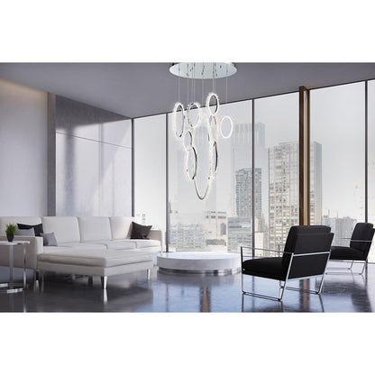 Scoppia 9 Light 38" Wide LED Crystal Multi Light Pendant