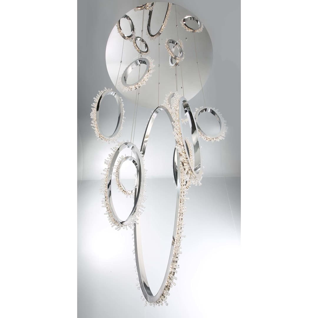 Scoppia 9 Light 38" Wide LED Crystal Multi Light Pendant