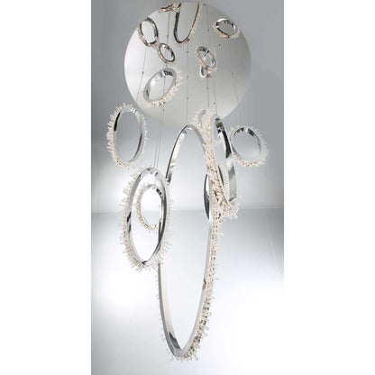 Scoppia 9 Light 38" Wide LED Crystal Multi Light Pendant