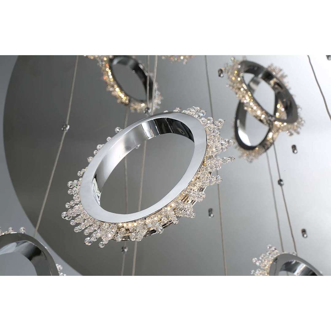 Scoppia 9 Light 38" Wide LED Crystal Multi Light Pendant