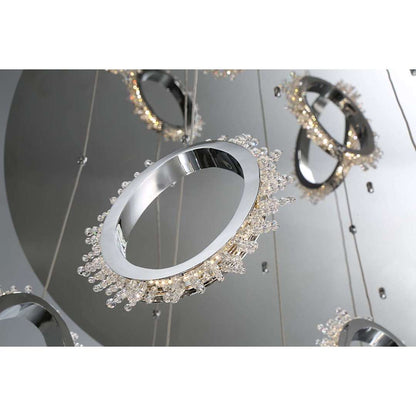 Scoppia 9 Light 38" Wide LED Crystal Multi Light Pendant