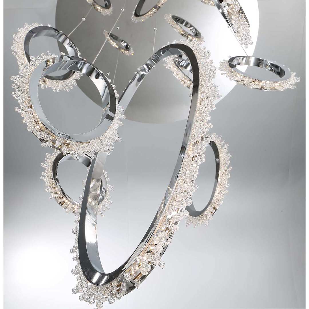 Scoppia 9 Light 38" Wide LED Crystal Multi Light Pendant