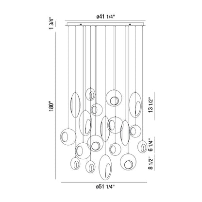 Arlington 19 Light 51" Wide LED Multi Light Pendant