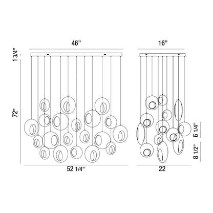 Arlington 20 Light 52" Wide LED Multi Light Pendant
