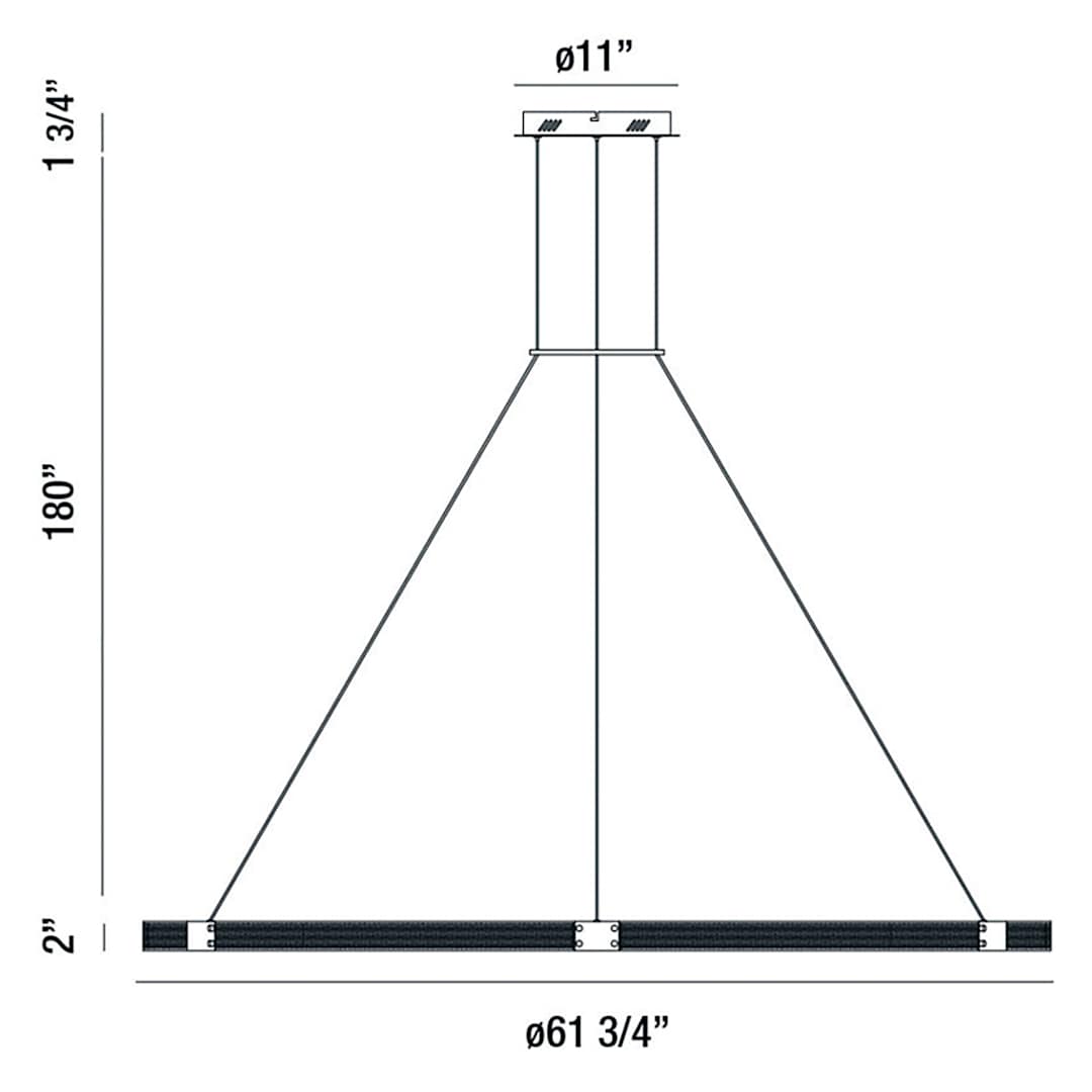 Admiral 2 Light 62" Wide LED Ring Chandelier - 1 Tier