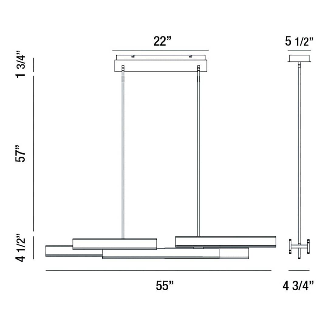 Cameno 9 Light 55" Wide LED Linear Chandelier