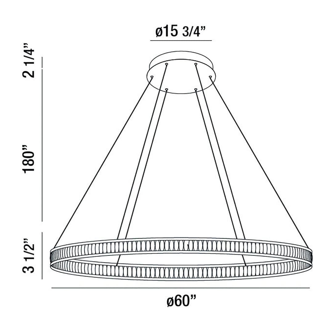 Forster 60" Wide LED Ring Chandelier - 1 Tier