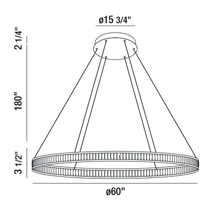 Forster 60" Wide LED Ring Chandelier - 1 Tier