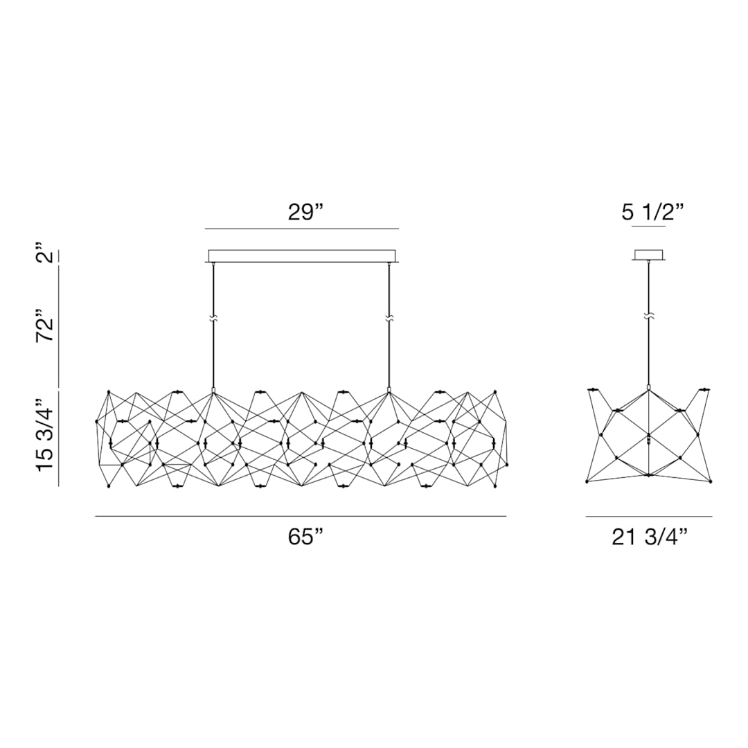 Leonardelli 65" Wide LED Abstract Chandelier