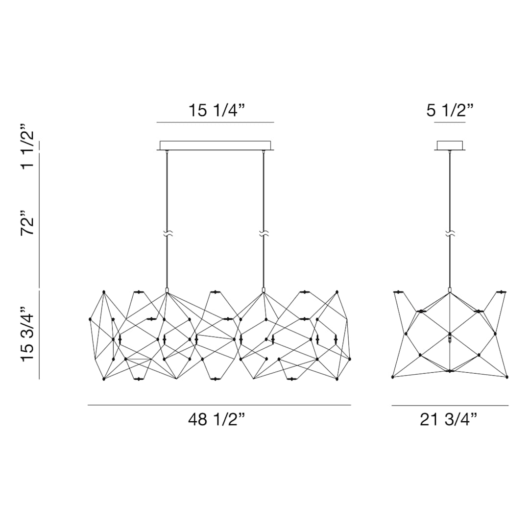 Leonardelli 48" Wide LED Abstract Chandelier