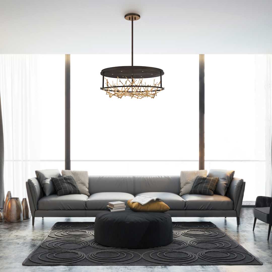 Aerie 31" Wide LED Abstract Drum Chandelier