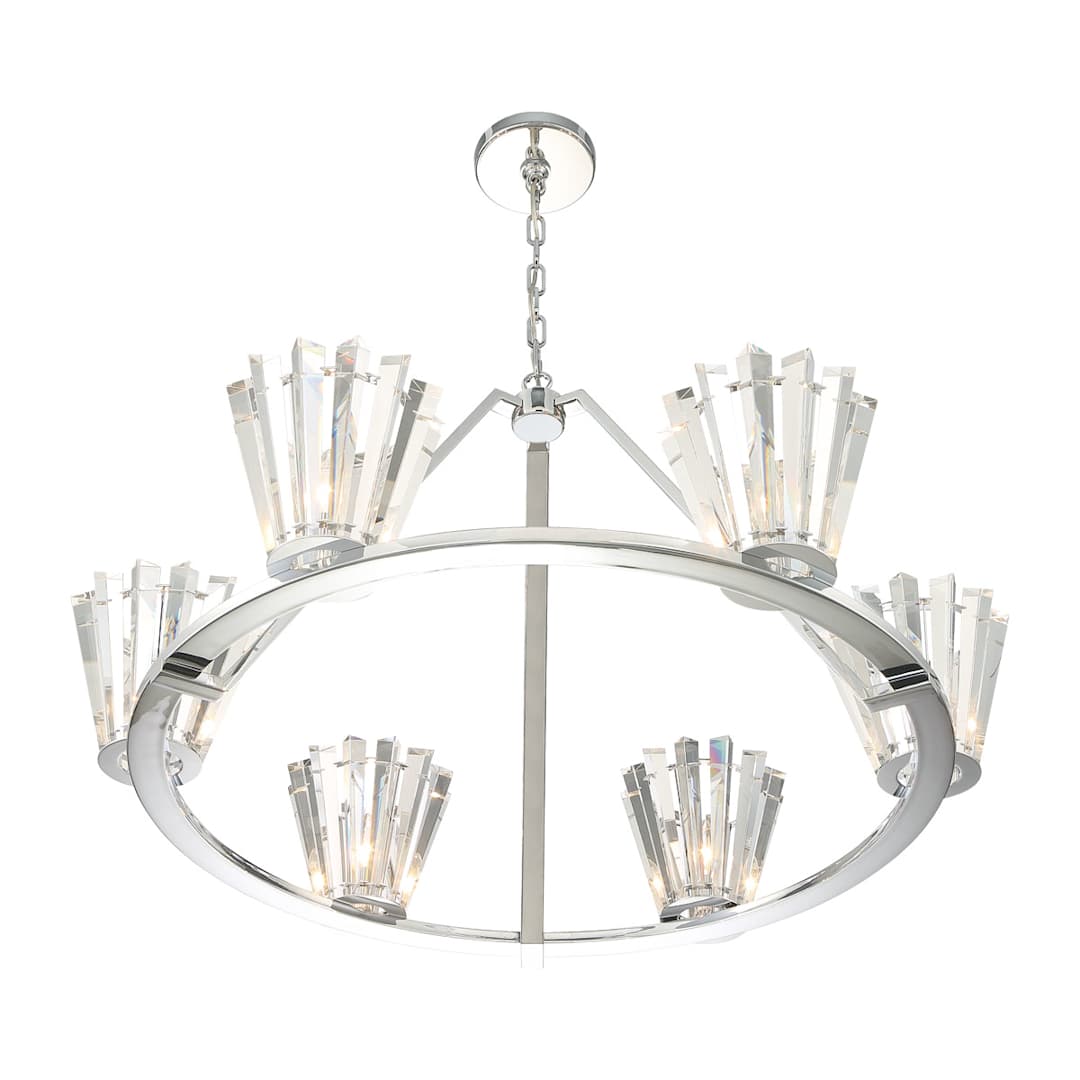 Ricca 6 Light 38" Wide Crystal Ring Chandelier