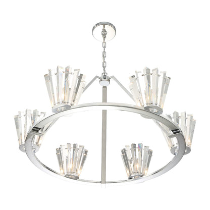 Ricca 6 Light 38" Wide Crystal Ring Chandelier