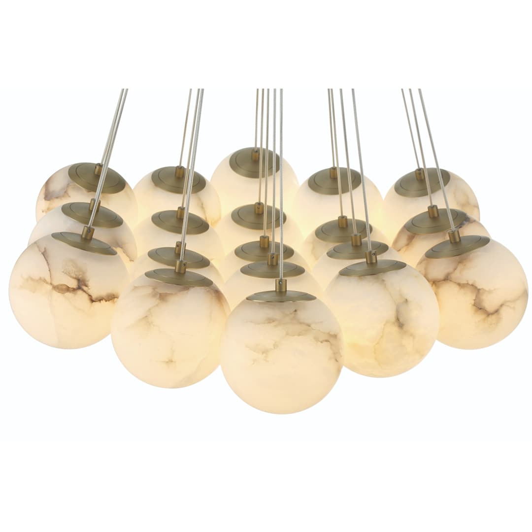 Kepler 29" Wide LED Multi Light Pendant with Alabaster Shades