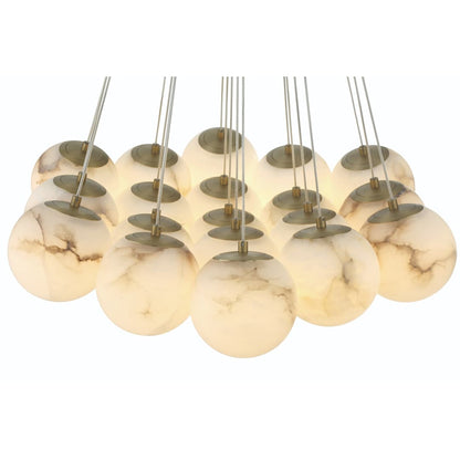 Kepler 29" Wide LED Multi Light Pendant with Alabaster Shades