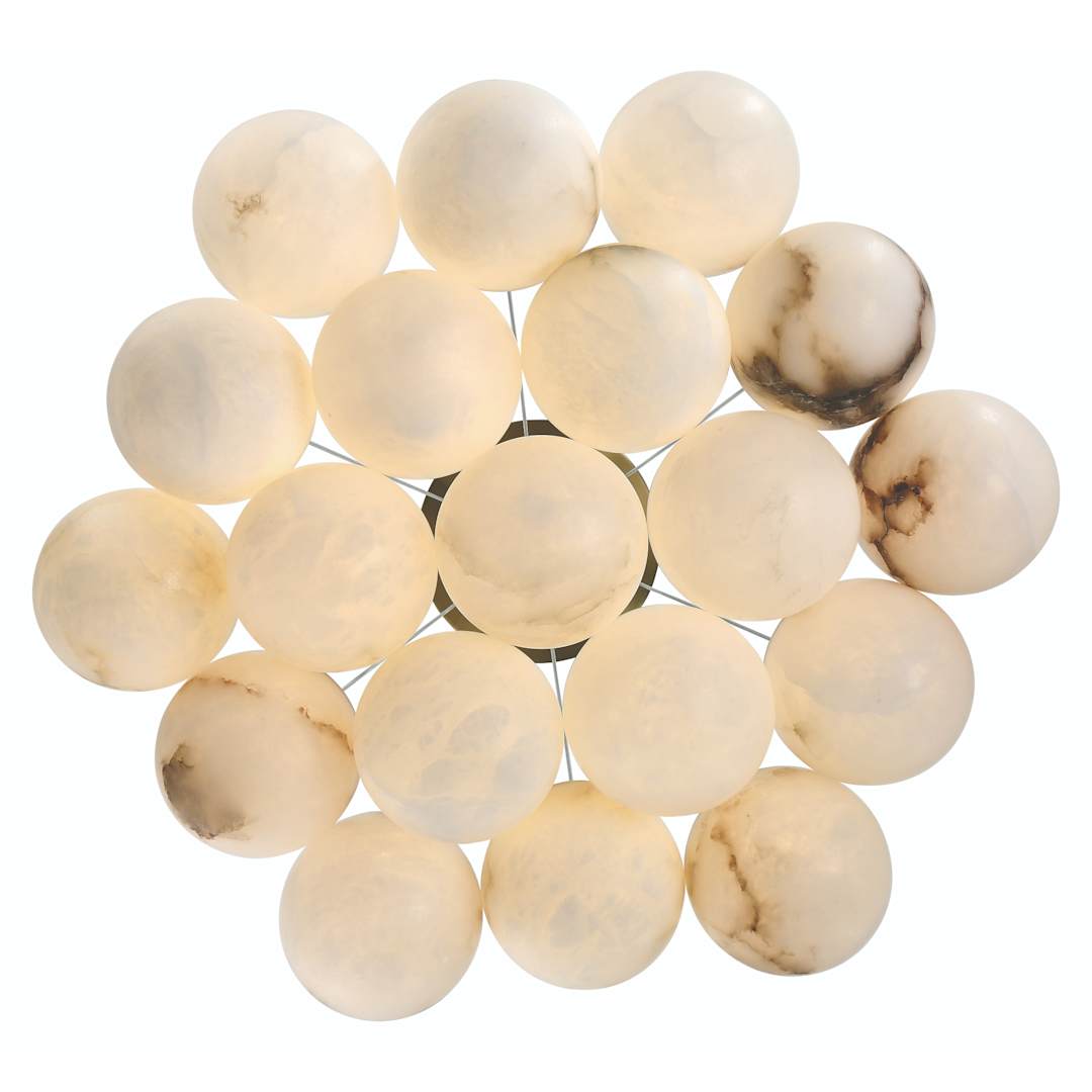 Kepler 29" Wide LED Multi Light Pendant with Alabaster Shades