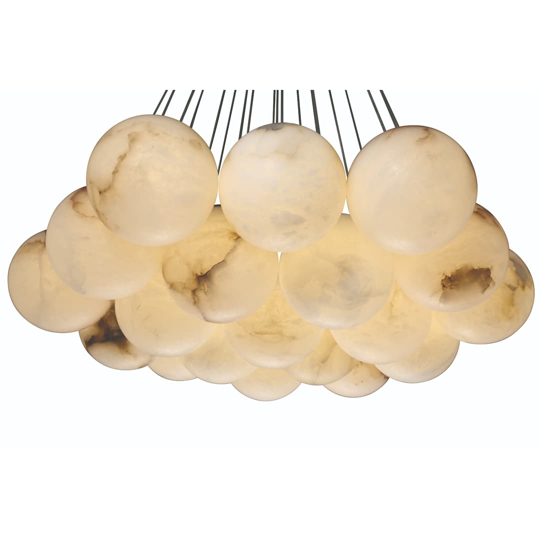 Kepler 29" Wide LED Multi Light Pendant with Alabaster Shades