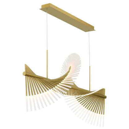Voltik 59" Wide LED Abstract Linear Chandelier