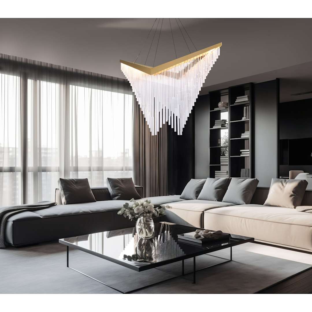 Vivien 60" Wide LED Abstract Linear Chandelier