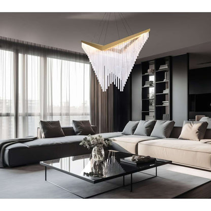 Vivien 60" Wide LED Abstract Linear Chandelier