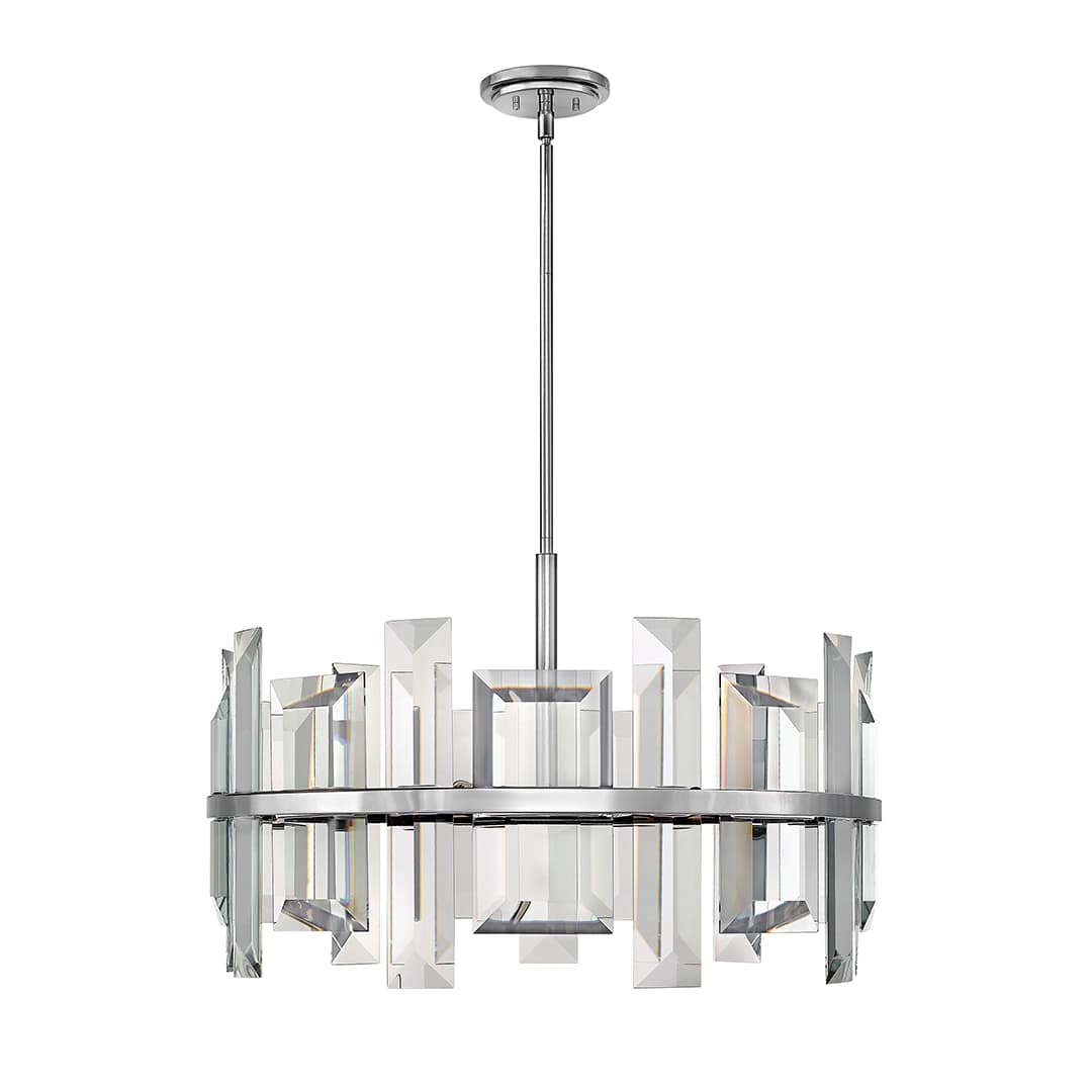 Odette 9 Light 30" Wide Drum Chandelierwith Emerald Cut Crystal Panels