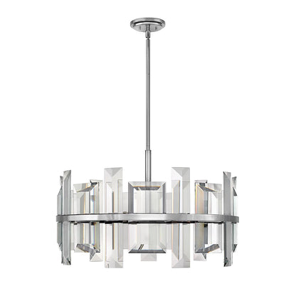 Odette 9 Light 30" Wide Drum Chandelierwith Emerald Cut Crystal Panels